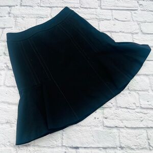 White House Black Market Flared Black Mini Skirt Womans Size 0 Office Career